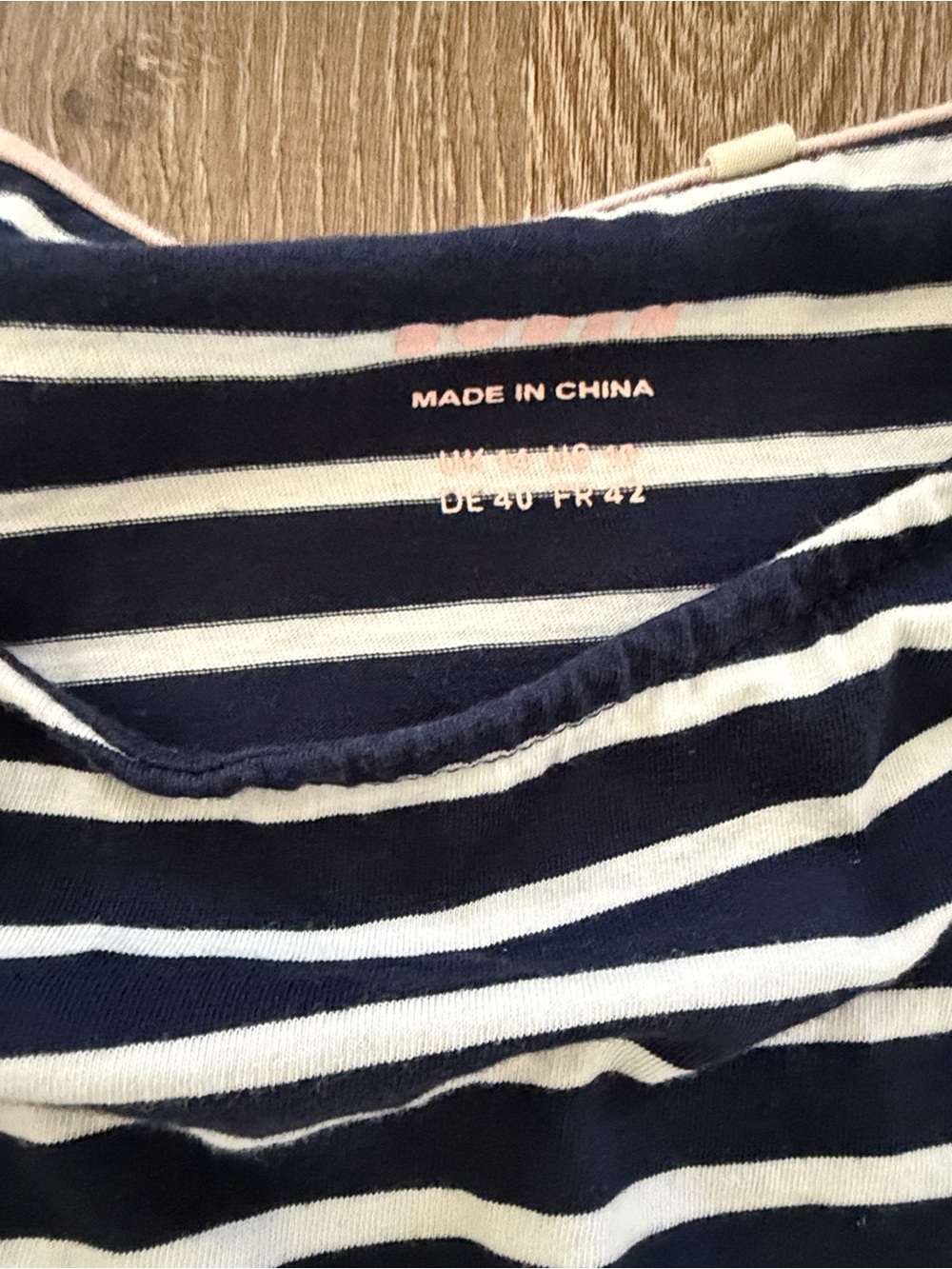 Boden Navy & White Striped Long Sleeve Top - Picture 3 of 9